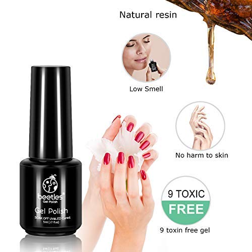 Beetles Gel Nail Polish Set, 4 Pcs Color Mini Kit Yellow Glitter Orange Brown Gel Polish Kit Soak Off UV Nail Lamp LED Cured, 5ml Each Bottle for Nail Art Gift Kit