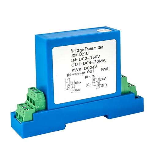 Voltage Sensor 4-20mA to 0-10V to 1-5V to RS485 Output Voltage Sensor DC 24V Voltage Transducer 1000V AC Voltage Transmitter(RS485 Output,DC 0-800V_AC 220V)