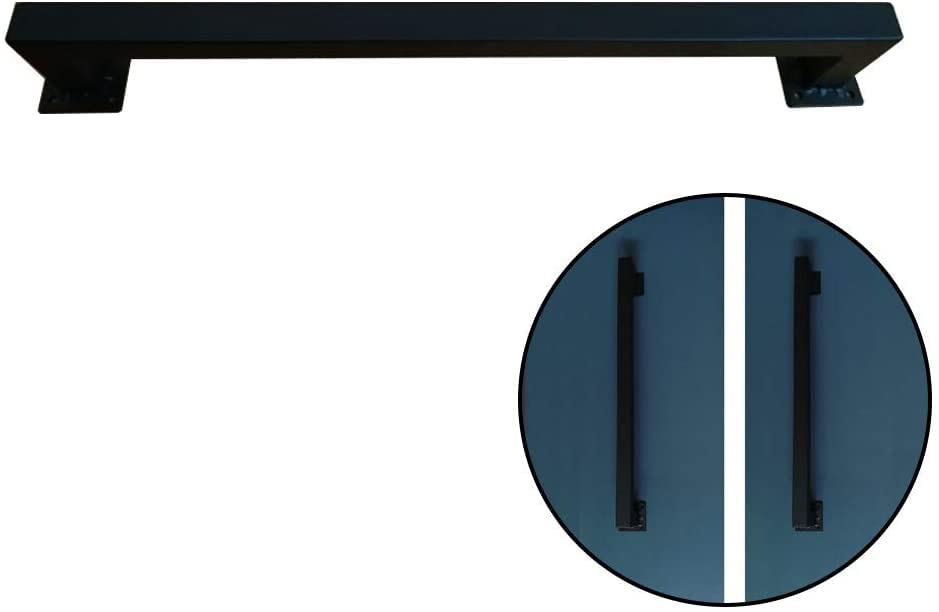 Poignée de porte de grange noire coulissante avec fixation vis