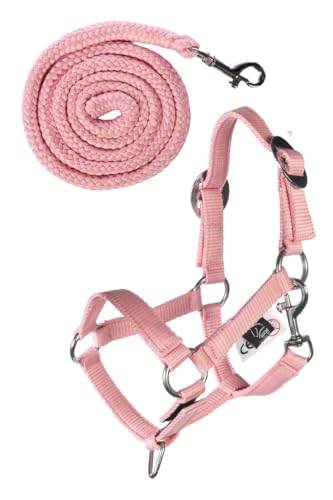 HKM Hobby Horsing Basic Cabezada y ramal Rosa One Size