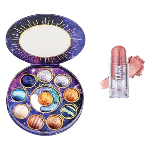 Tintark Galactic Assemble Eyeshadow Palette 14 Colors & Chubby Cream Highlighter Stick (01 CINDERELLA) Cover