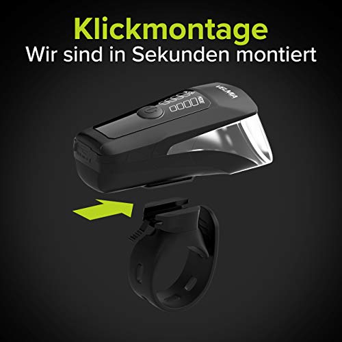 Fahrradlicht Velmia Set StVZO zugelassen mit USB Akku-Betrieb