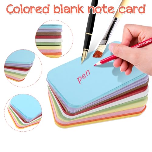 YUXIANLB 100 Stück Kleine Blanko Papier Nachrichtenkarten Farbige Blanko Karteikarten 8,9 X 5,1 Cm Visitenkarten Doppelseitige Mini Notizkarte Für Scrapbooking DIY Geschenkanhänger Etikett