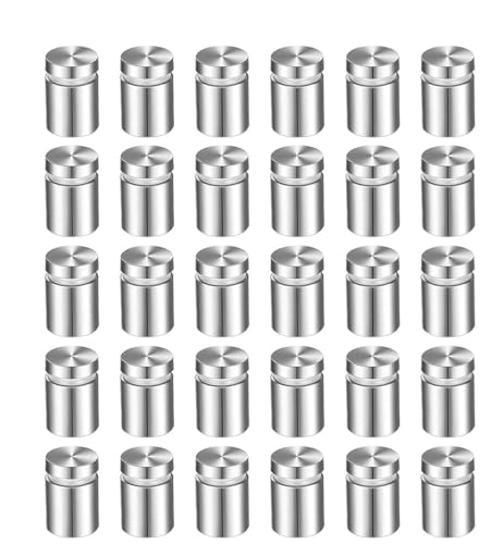 30 Stück Abstandshalter Edelstahl 25x12mm, Schrauben Abstandsbolzen Abstandshalter Abstandsschrauben für Werbetafeln, Ausstellungen, Festes Glas