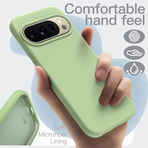 Image of JETech Liquid Silicone Cover Case for Google Pixel 10 /10 Pro 2025, Silky Soft Touch Full-Body Protection, Anti-Scratch Shockproof Phone Cover with Microfiber Lining (Jade)