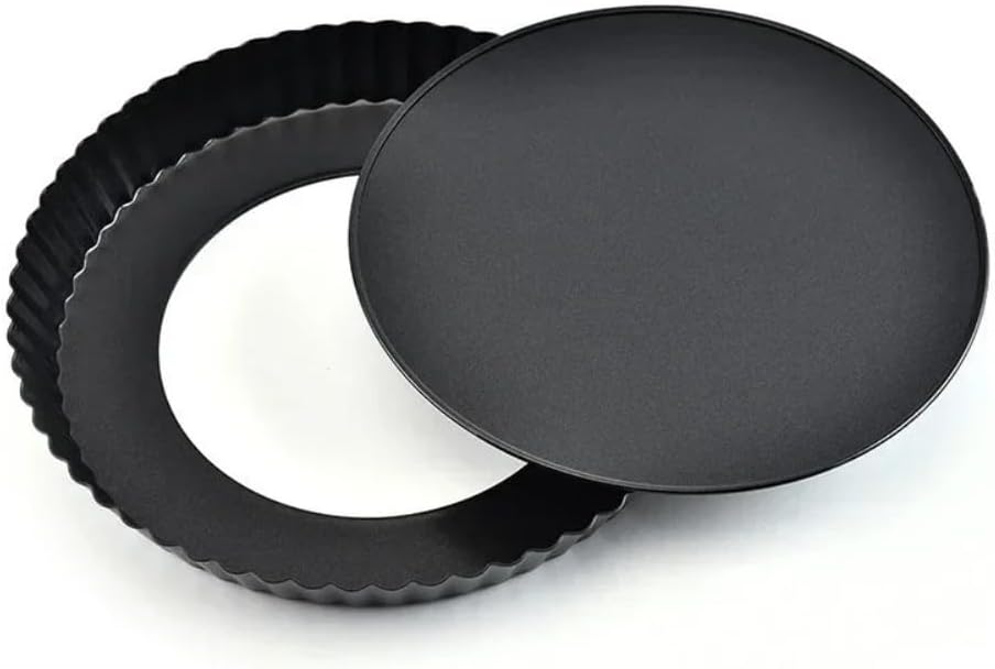 2/4/8/10Pcs Non-Stick Tart Quiche Flan Pan Mold Mousse Cake Pizza Fondant Dessert Removable Bottom Fluted Heavy Duty Baking Tool(8pcs)