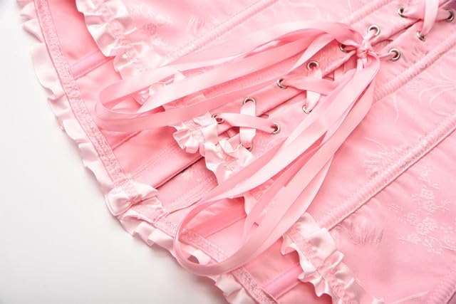 Moonight Corsets for Women Renaissance Floral Lace up Boned Overbust Corset Bustier Shapewear - Image 5