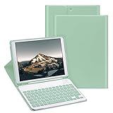 Keyboard Case for iPad 9th Generation 2021/2020/2019 10.2 inch-LUCKYDIY Wireless Keyboard Cover with Pencil Holder,iPad 7th /iPad 8th Generation Bluetooth Keyboard Case with Magnetic Detachable-Green