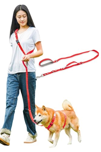 [LaLUCA GOODS] 犬 ショルダーリード 小型犬 中型犬 大型犬 アドバンスモア 01モデル ハンズフリー レッド リードパーツ Sサイズ