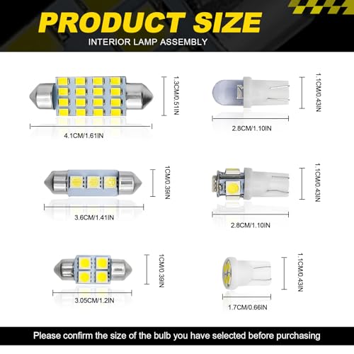 Kit 42 piezas luces LED interiores para auto blanco 6500K miniatura 2