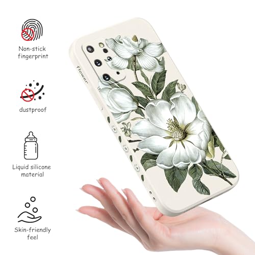 Coque Samsung S20 Plus en coton blanc et motif floral chic - 4
