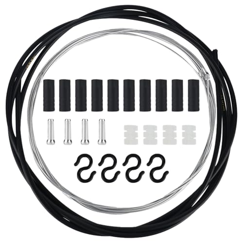 bssmmai Fahrrad Bremszuge Set, Bremszug Set für Fahrrad für Fahrrad-Vorderradbremse und Hinterradbremse, Handbremsseil Endkappen S-Haken für Mountainbike Rennrad Fahrrad