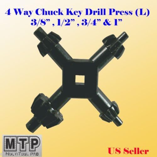 MTP Large 4 Way Chuck Key Drill Press 3/8", 1/2", 3/4" & 1" Universal