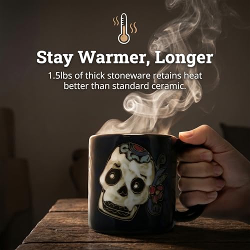 Taza artesanal Calavera Azúcar 16oz miniatura 3