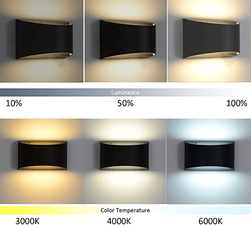 Image of Indoor Dimmable Wall Sconces with Remote Control, Modern LED Wall Lighting Fixtures Up and Down for Living Room Bedroom Hallway