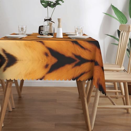 Nappe rectangulaire de qualité EdWal motif rayé tigre pour table de réception chic