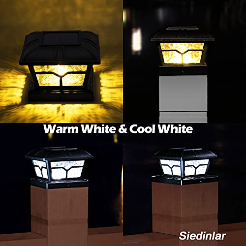 image for SIEDiNLAR Solar Post Cap Lights Outdoor 2 Color Modes 8 LEDs for 4x4 5