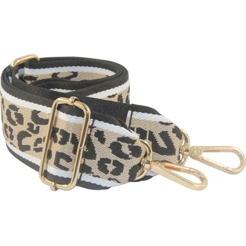 Image of Duwi Wide Purse Strap Multicolor Striped Guitar Style Strap Adjustable Canvas Crossbody Bag Strap