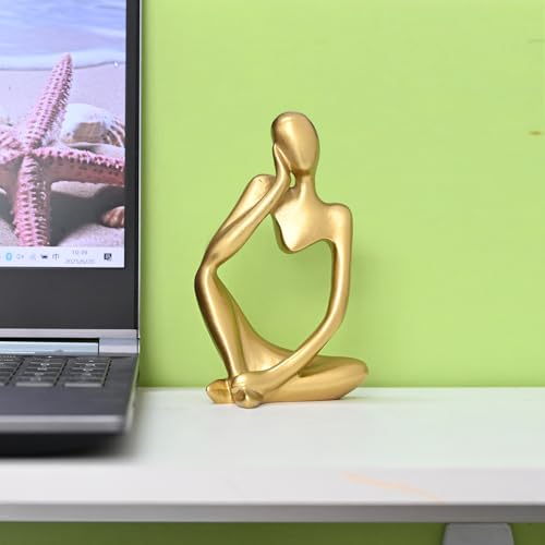 BOPART Gold Thinker Statue Home Decor, Resin Abstract Thinker Sculpture Figurines Shelf Decor Accents for Living Room, Office, Bookshelf, Desktop - Image 7