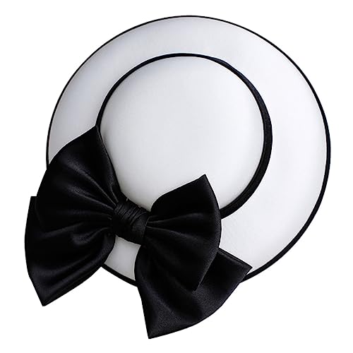 La mejor selección de Bombines para Mujer los mejores 10. 38 Ipetboom Sombrero Blanco Retro Elegante para Fiesta Bombín de Tela Sombrero de Banquete para Mujer para Bodas Accesorio