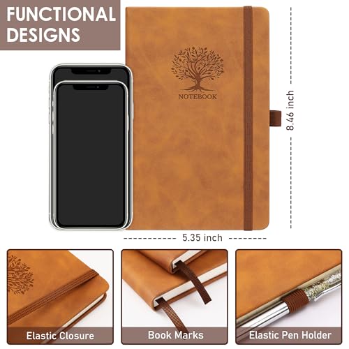 Lined-Journal-Notebook--Faux-Leather-Classic-Ruled-NotebookJournal-with-Pocket-Premium-Thick-Paper-64-Sheets128-Pages-Hard-Cover-Lined-535-x-846-Brown