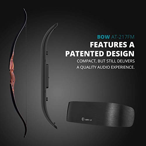 ANTOP Amplified Indoor AM FM Antenna, 50 Mile Radio Antenna with High Gain Reception, Built-in Amplifier Signal Booster and 4G Filter for Stereo Radio Audio Signals, Perfect for Home/RV/Mobile Use