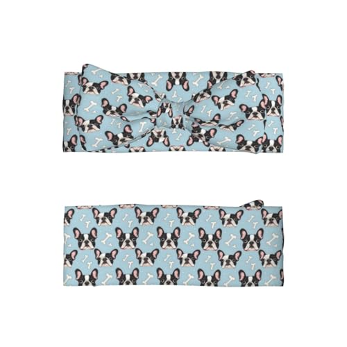 Cartoon Cute French Bulldog Print Baby Girl Bows Headbands Baby Girls Newborn Headbands Infant Toddlers 0-6 Months2
