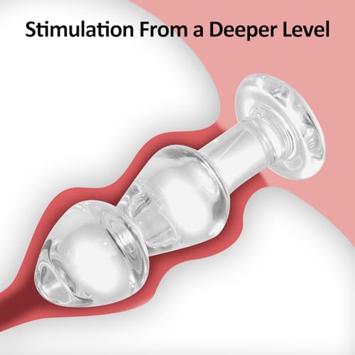 Image of 10in Crystal Anal Beads, Glass Butt Plug Sex Toy G-spot Clitoris Vaginal Personal Massage Stimulation, Clear Wand Anal Trainer Anus Expander for Men /Women Masturbation (L)