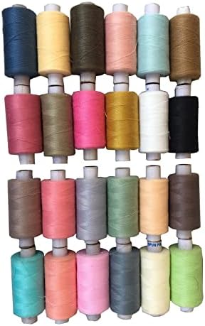 LAMBODAR 800 Meter Sewing Thread 24 Pcs Light Color Strong Cotton ...