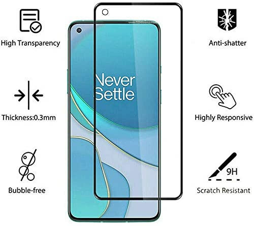 Image of OCTRIX Tempered Glass for Oneplus 9 / 9R / 8T Screen Protector Guard, Full Glue Clear Easy Install Kit, Case Friendly, Pack of 1