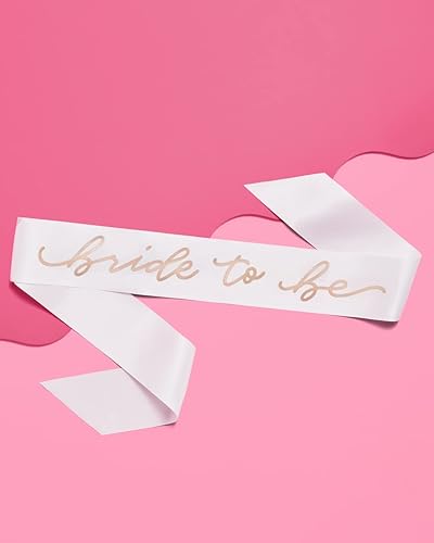 Miniatura 3 de xo Fetti Banda de despedida de soltera  diadema de novia - blanco  oro rosa  Kit de decoración de despedida de soltera - Banda para novia