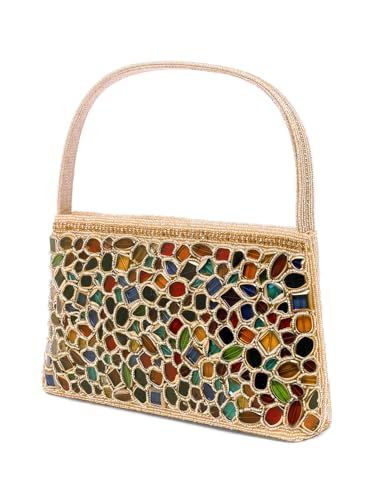 Image of Peora Malti Color Clutch Purses for Women Handmade Evening Handbags Bridal Clutch