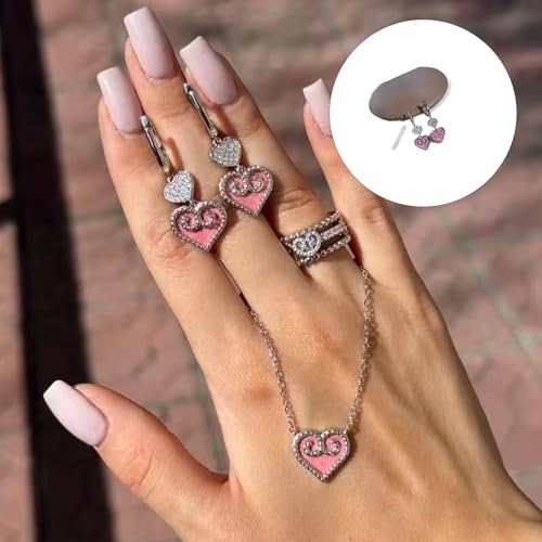 Collar de corazón folclórico con pendientes kazajos para lucir en cenas especiales 2