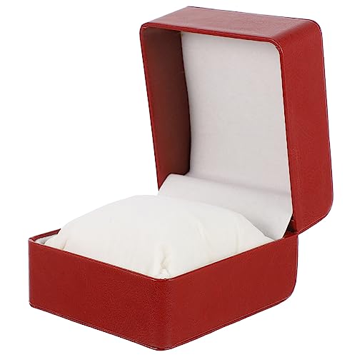 DEARMAMY Single Slot Watch Organizer Portable PU Leather Wristwatch Display Case for Men Elegant Watch Container for Travel or Home Storage Stylish Jewelry Case