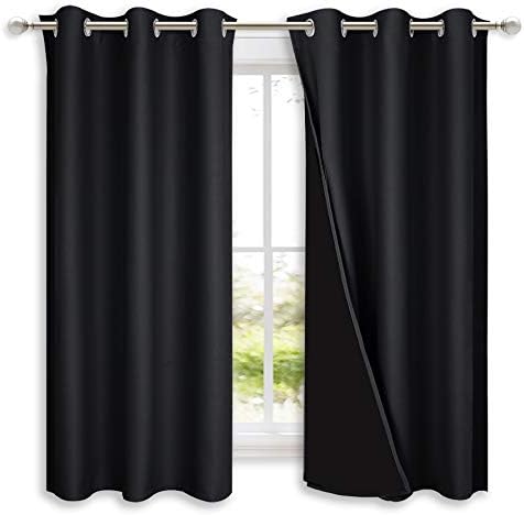 NICETOWN Complete 100% Blackout Curtain Set, Thermal Insulated & ...