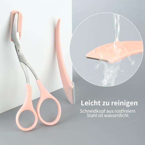 MSQ Augenbrauen Schere Set 1 Stück Augenbrauenschere Trimmer +1 Stück Augenbrauenschere mit Kamm Professionelle Präzisionswerkzeug für Frauen und Männer