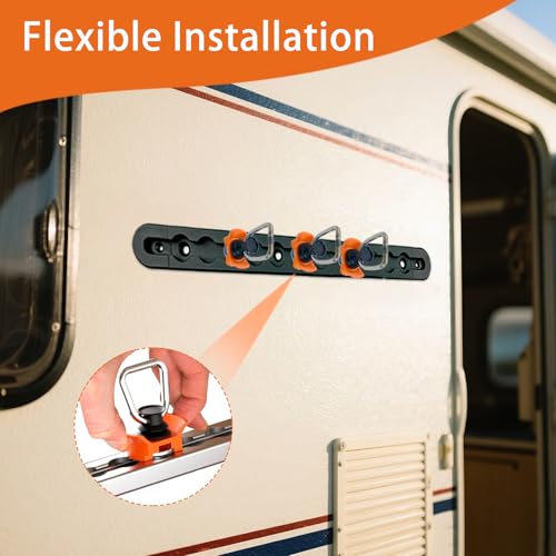 4 Stück Airlineschiene Fitting, Single Endbeschlag, Airline Fitting mit Ring, Endfitting Zurrschienen Fitting Airlineschiene, für Hängeschrank, Gepäckbefestigung im Wohnmobil,Orange