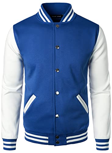 HOOD CREW Man’s Varsity Baseball Jacket Cotton Blend Letterman Jackets