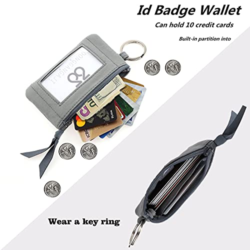 Donggangaji Women's Lanyard Wallet With Id Holder Coin Purses Thin Lanyard Set (Gray Classic) #TOP1