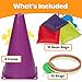 Prextex Multicolored 3-in-1 Yard Game Set - Ring Toss Game, Bean Bags, Cones - Outdoor Toys for Toddlers & Kids, Children's Indoor Play, Family Fun Carnival Games, Kids Party Cornhole Set, Lawn Games