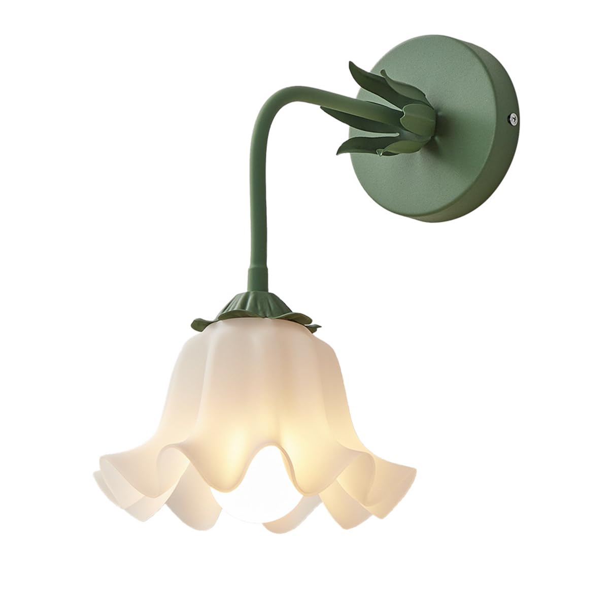 Lampada da Parete in Ferro da 4,7 Pollici, Girevole, Comodino, Lampada da Lettura a Parete, Lampada da Parete in Acrilico a Forma di Fiore, E27, Applique da Parete per Bagno, Soggiorno
