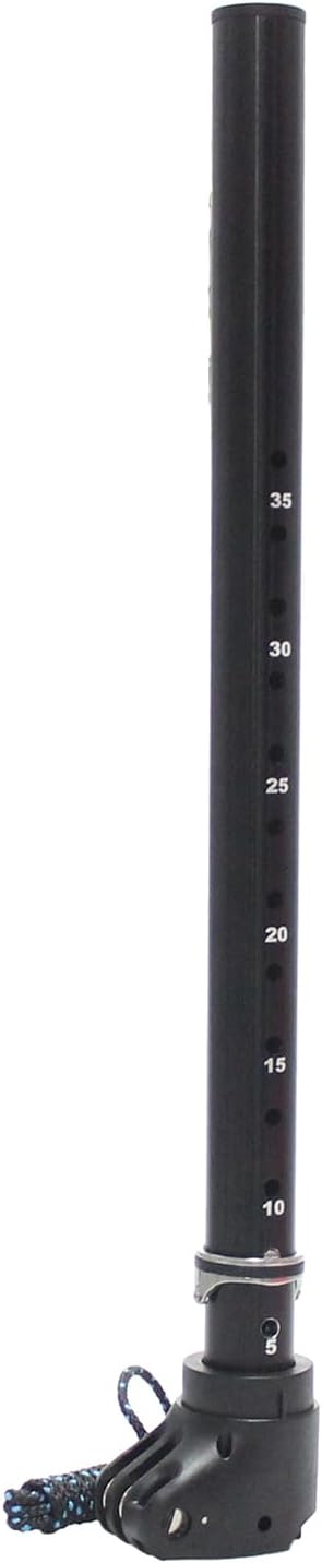 Windsurf Aluminum Alloy RDM Mast Extension with Stainless Steel RDM Ring,35cm Black for Windsurfing Sailing