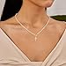 Robaice Cross Necklace for Women 14K Gold Plated Crown Cross Pendant Necklace Simple Gold Necklaces Faith Cross Jewelry First Communion Necklace, Pearl Necklace