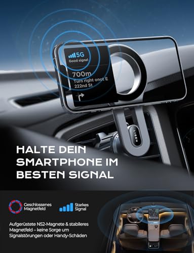 LISEN für Magsafe Autohalterung - [Luftauslass Frei] 20X N52[ 20N Magnet] Magnet Handyhalterung Auto für Lüftung, Navigationsgeräte Halterung Handy Auto für iPhone 17 Pro Max Air 16 Plus Magsafe Hülle
