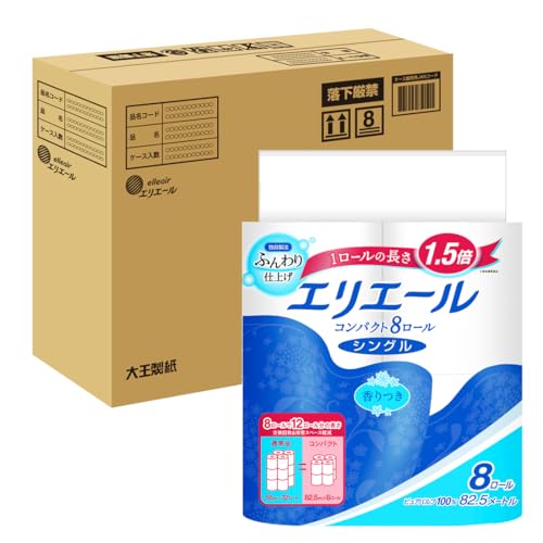 エリエール トイレットペーパー 1.5倍巻き 82.5m×32ロール(8ロール×4パック) シングル パルプ100% リラックス感のある香り 【ハーフケース】【EC限定ケース入数】のサムネイル