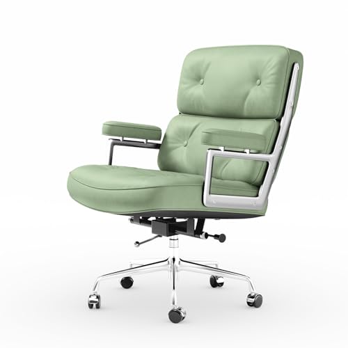 Genuine Leather Chair Light Green