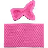 Mujiang Mermaid Tail Scales Mat Silicone Jelly Cake Decorating Sugar Candy Chocolate Fondant Molds
