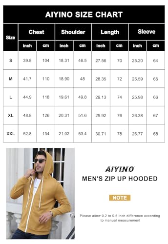 AIYINO Men's Hoodies Full Zipper Pullover Casual Hooded Sweatshirt Contrast Color Top Drawstring Casual Hoody with Kanga Pocket S Black - Image 6