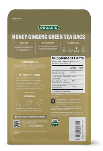 Fgo FGO-HGIN-TEAB-100 Organic Honey Ginseng Green Tea thumb #1