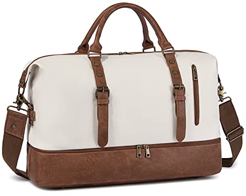 LEDAOU Bolsa de viaje para hombre con compartimento para zapatos, bolso grande, Color blanco., large, Bolsa de Cover